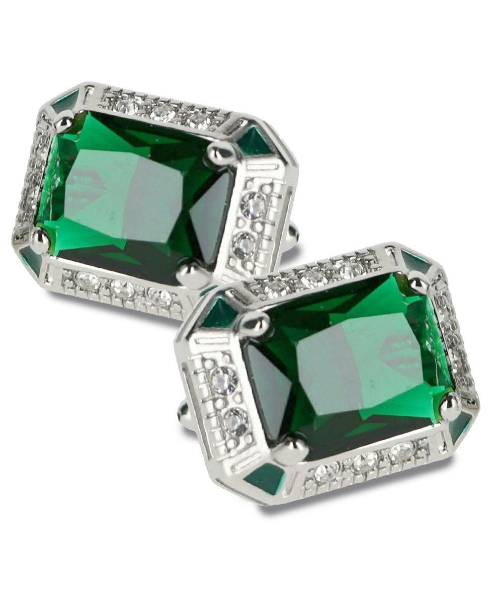 Vittorio Vico Large Big Rectangular Crystal Colorstone Cufflinks: CL73XX Series