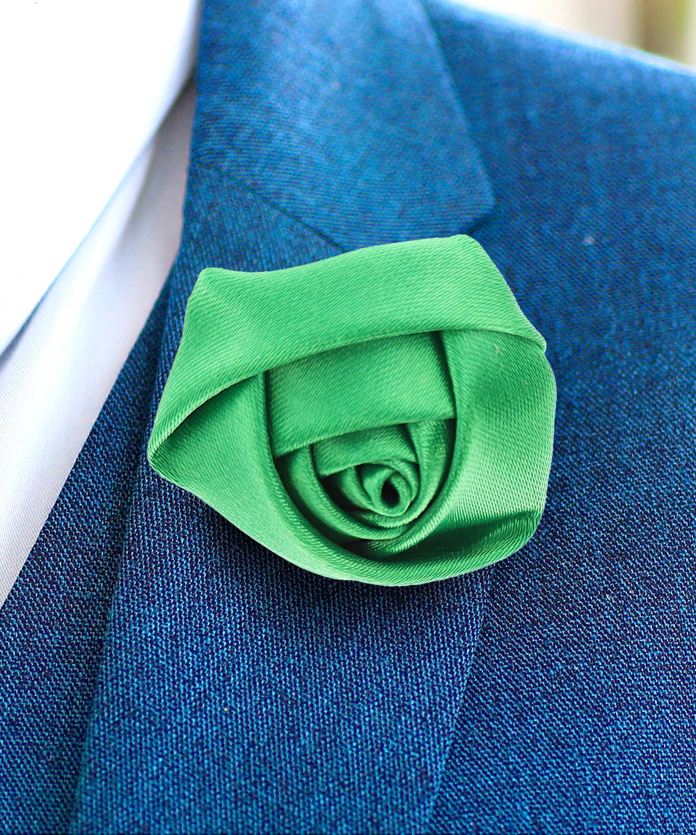 Vittorio Vico Unisex Satin Rose Bud Flower Lapel Pin