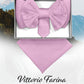 Vittorio Farina Men's XL Solid Satin Bow Tie & Pocket Square in Gift Box