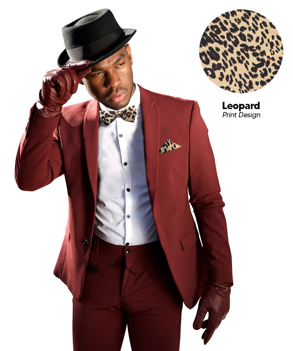 Vittorio Farina Kente Bow Tie & Pocket Square - BH - K_Leopard - Classy Cufflinks