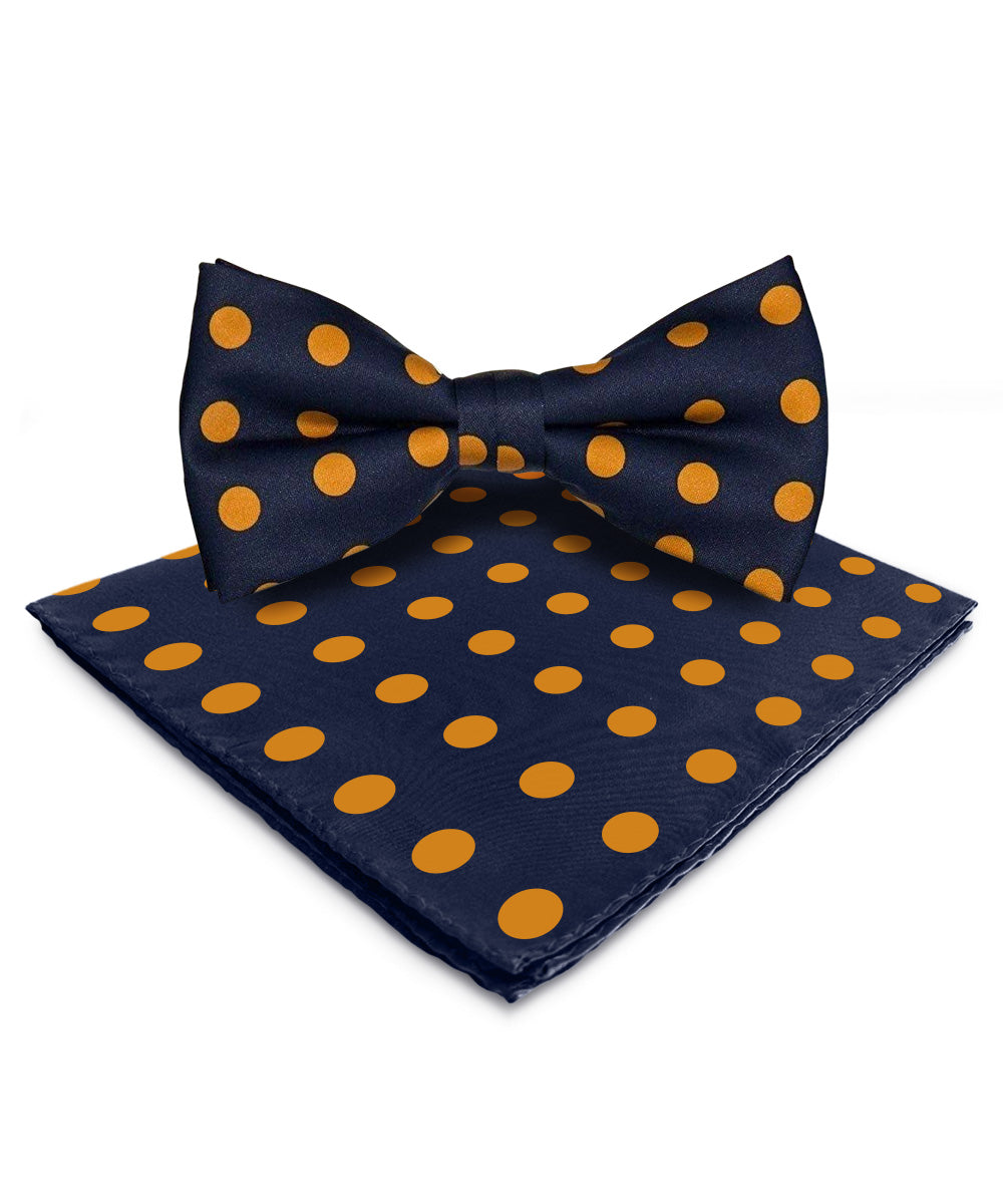 Vittorio Farina Men's Polka Dot Satin Bow Tie & Pocket Square in Gift Box