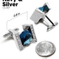 Vittorio Vico Princess Cut Crystal Colorstone Cufflinks: CL14XX Series