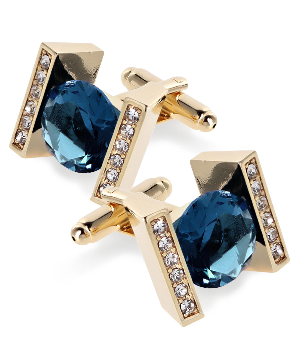 Vittorio Vico Princess Cut Crystal Colorstone Cufflinks: CL14XX Series