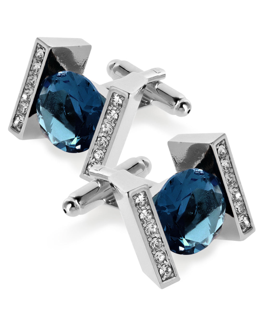 Vittorio Vico Princess Cut Crystal Colorstone Cufflinks: CL14XX Series