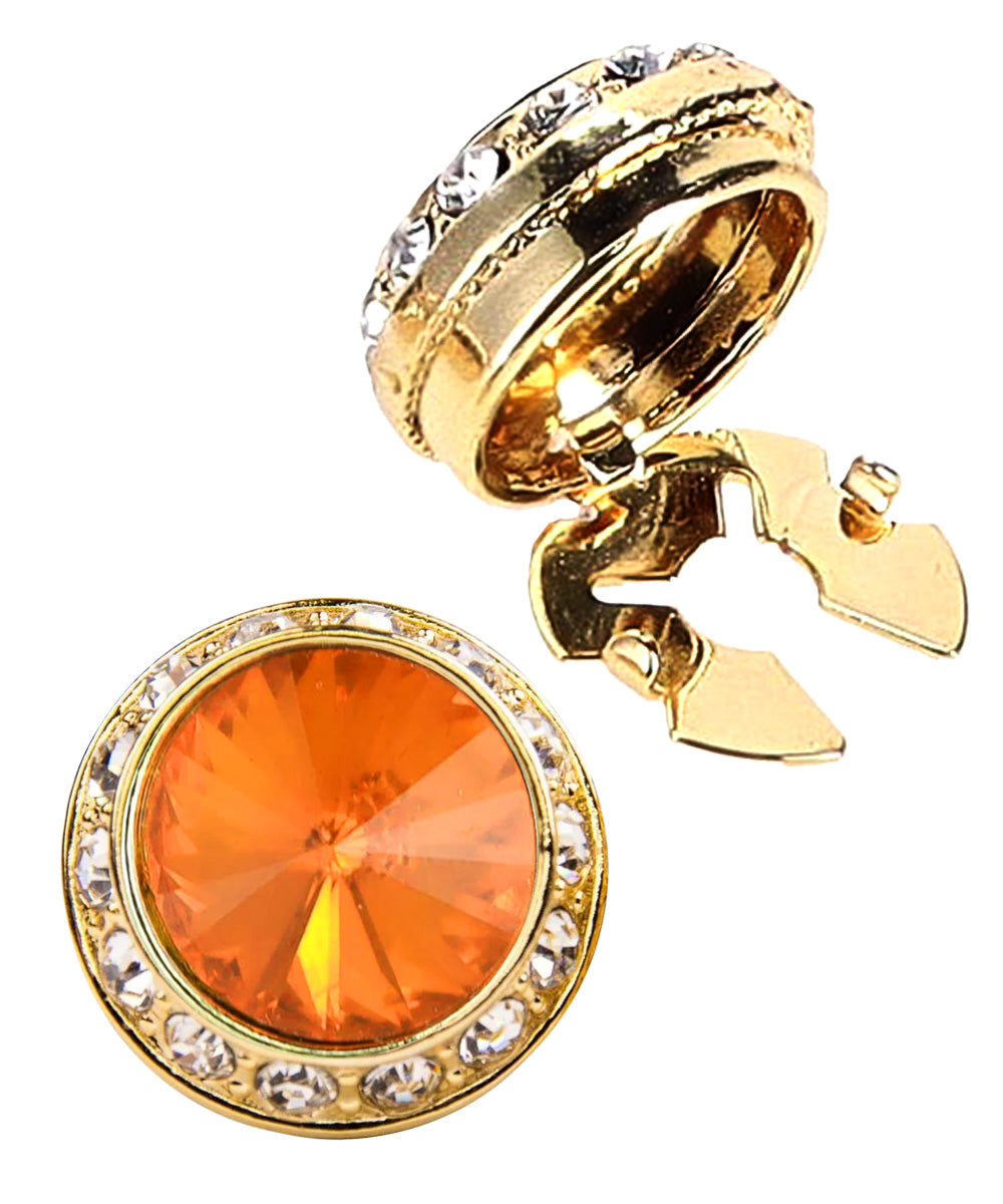 Vittorio Vico  Men's Crystal Colorstone Button Cover