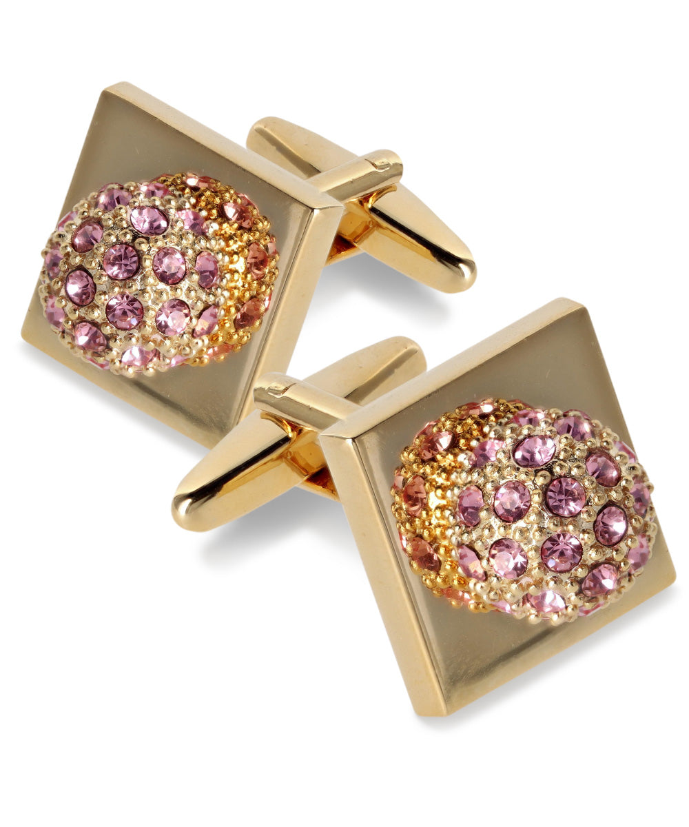 Vittorio Vico Studded Colorstone Crystal Flower Cufflinks: CL12XX Series