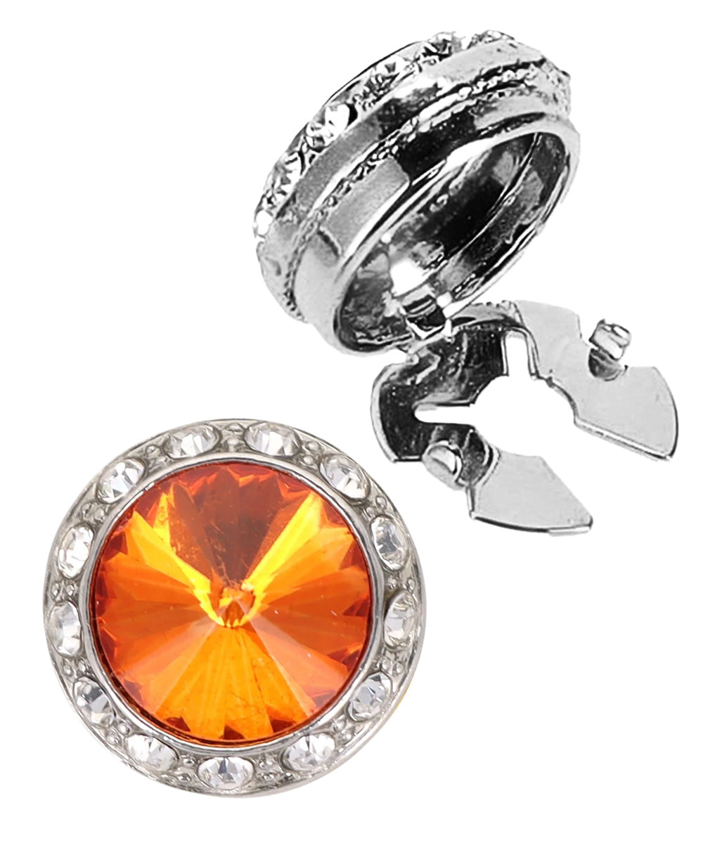 Vittorio Vico  Men's Crystal Colorstone Button Cover