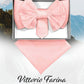 Vittorio Farina Men's XL Solid Satin Bow Tie & Pocket Square in Gift Box