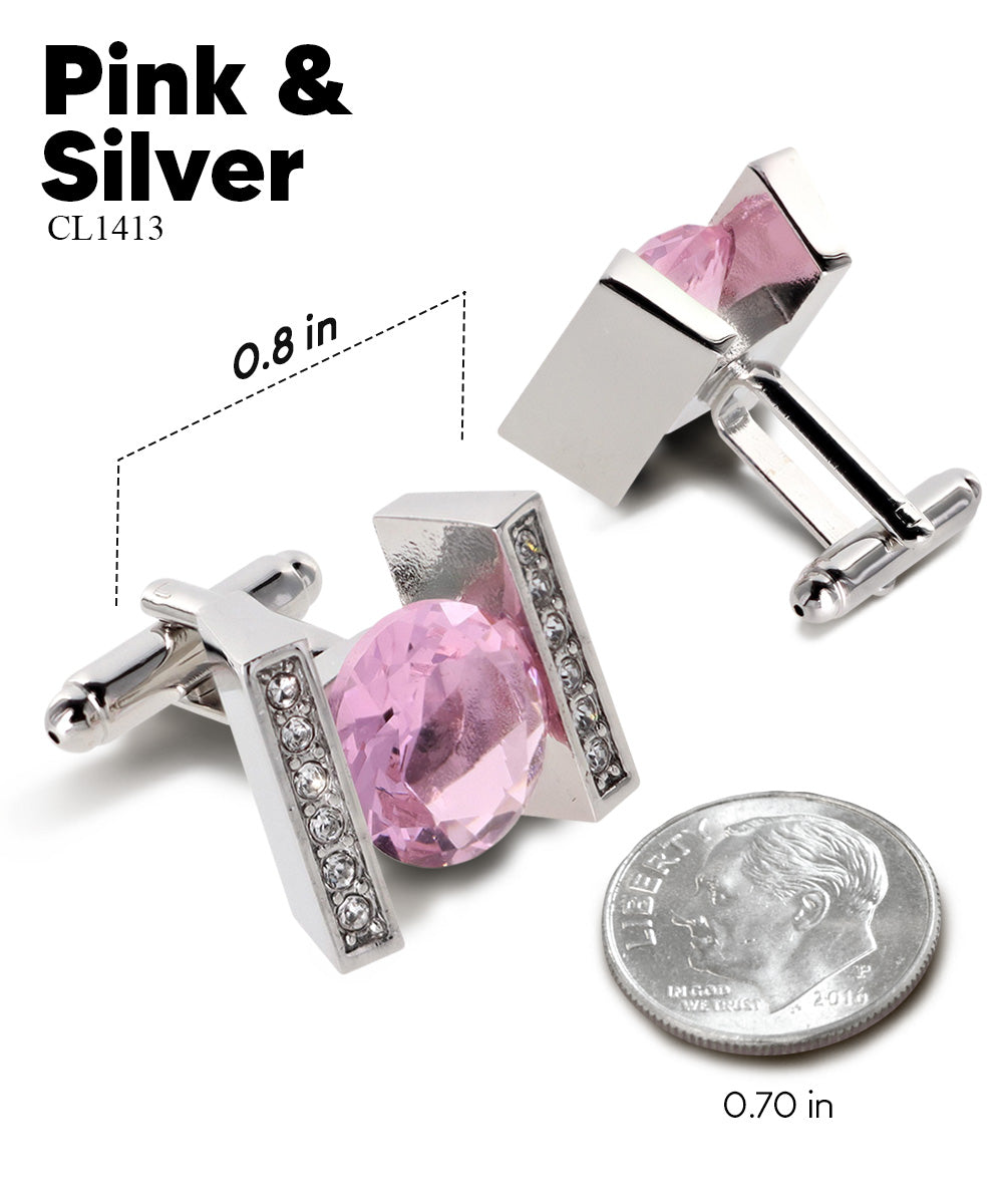 Vittorio Vico Princess Cut Crystal Colorstone Cufflinks: CL14XX Series