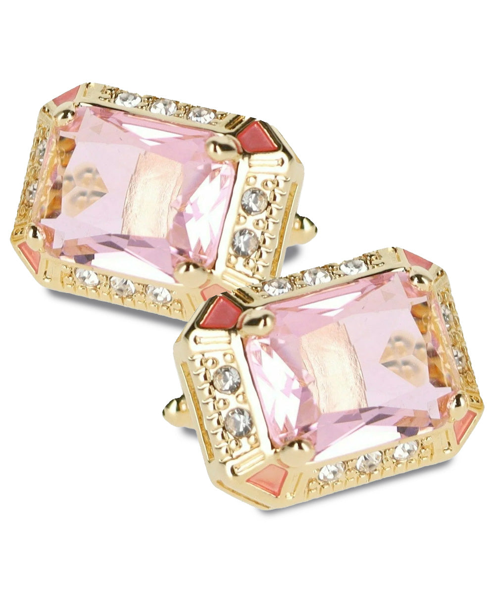 Vittorio Vico Large Big Rectangular Crystal Colorstone Cufflinks: CL73XX Series