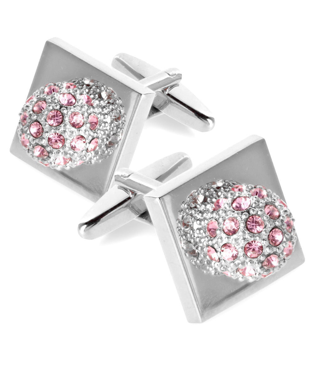 Vittorio Vico Studded Colorstone Crystal Flower Cufflinks: CL12XX Series