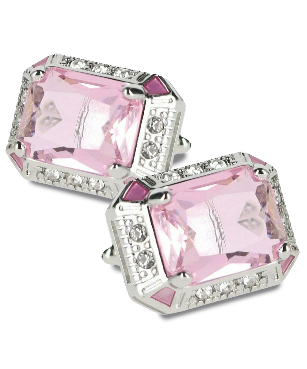 Vittorio Vico Large Big Rectangular Crystal Colorstone Cufflinks: CL73XX Series