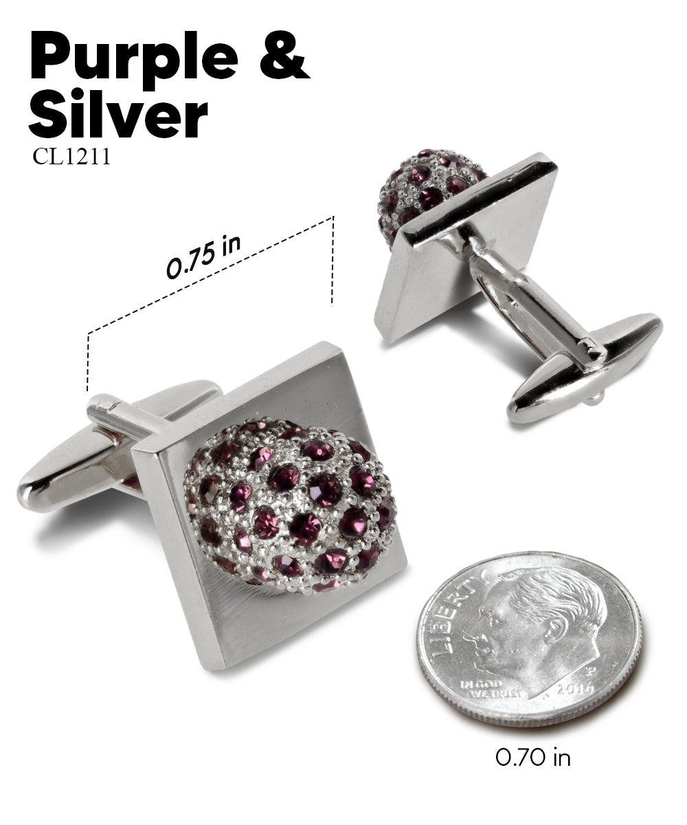 Vittorio Vico Studded Colorstone Crystal Flower Cufflinks: CL12XX Series