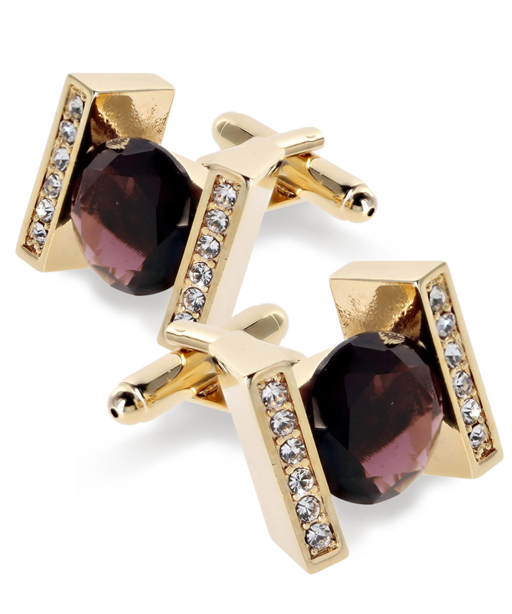 Vittorio Vico Princess Cut Crystal Colorstone Cufflinks: CL14XX Series