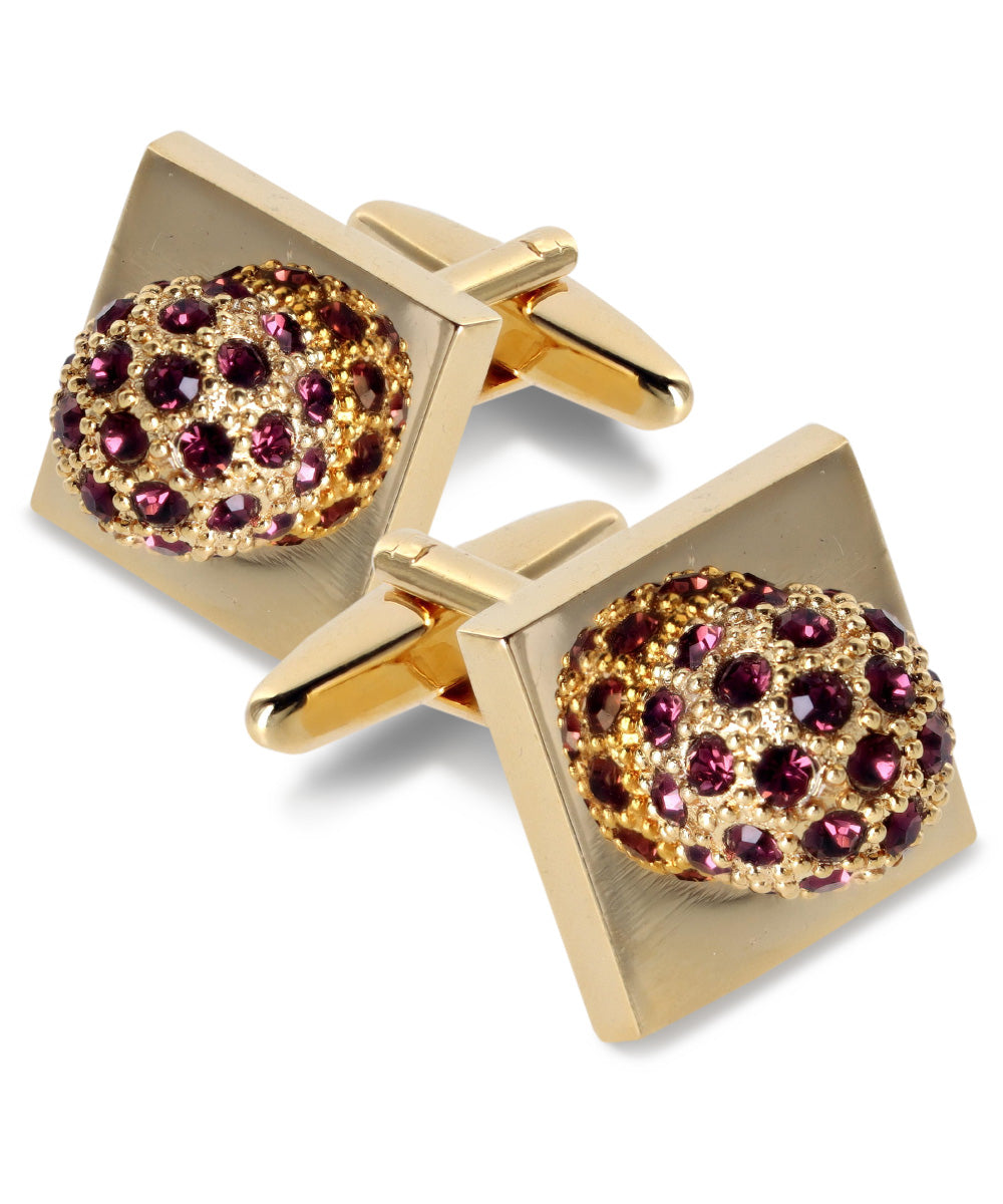 Vittorio Vico Studded Colorstone Crystal Flower Cufflinks: CL12XX Series