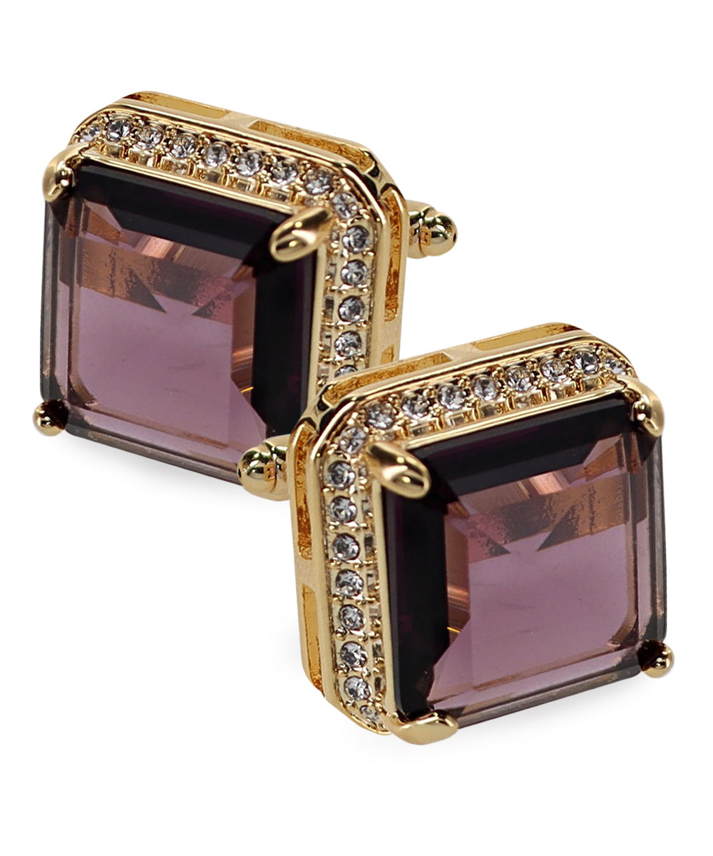 Vittorio Vico Large Big Square Crystal Colorstone Cufflinks: CL 70XX Series