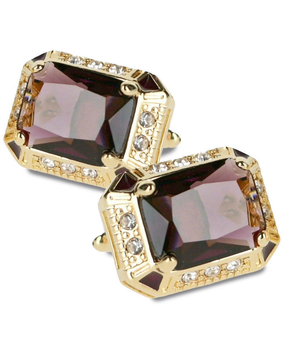 Vittorio Vico Large Big Rectangular Crystal Colorstone Cufflinks: CL73XX Series