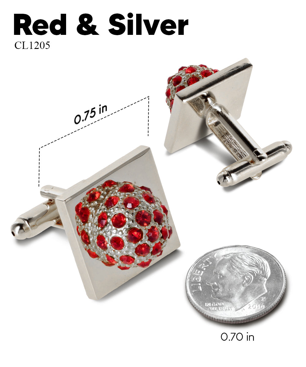 Vittorio Vico Studded Colorstone Crystal Flower Cufflinks: CL12XX Series