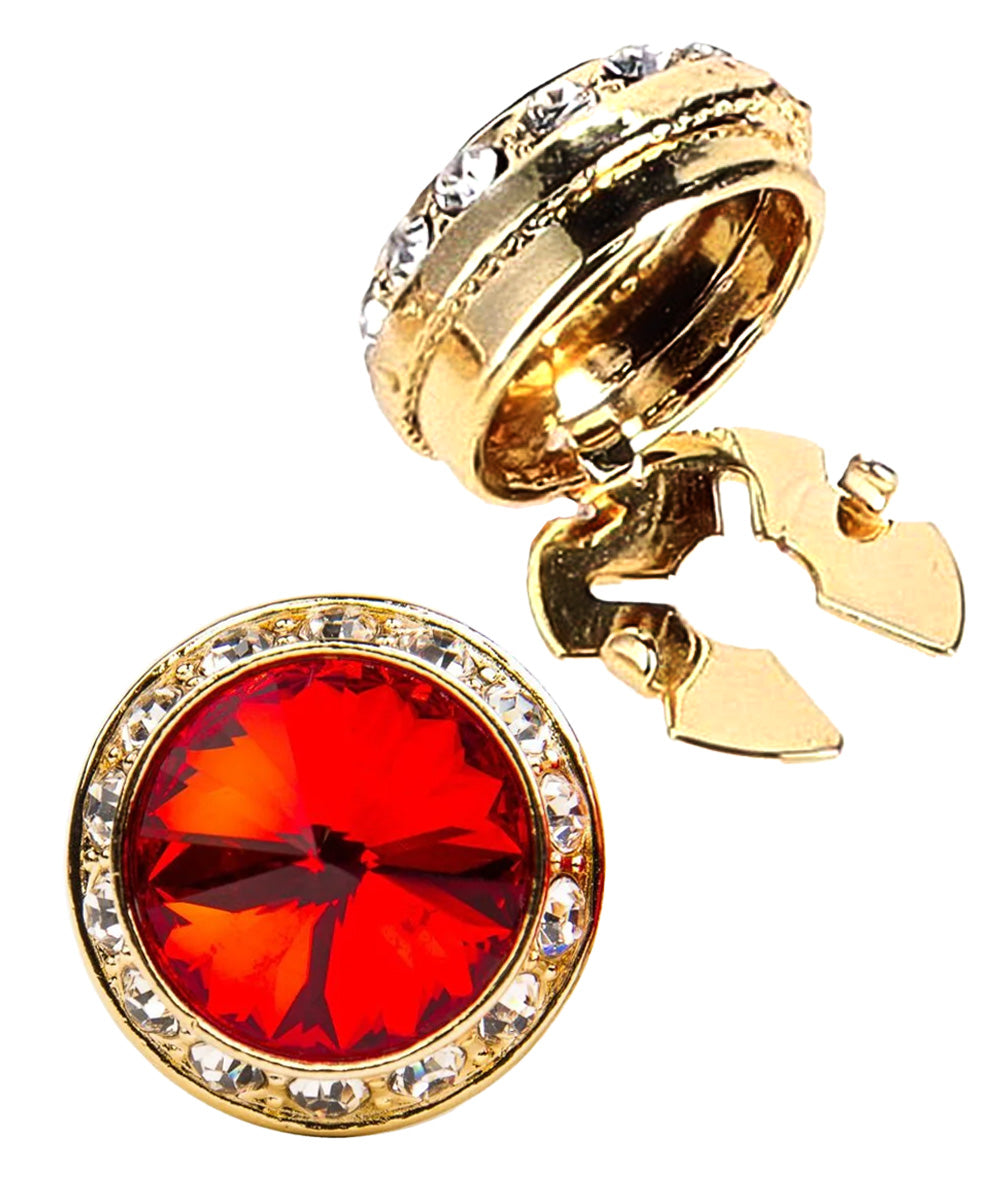 Vittorio Vico  Men's Crystal Colorstone Button Cover