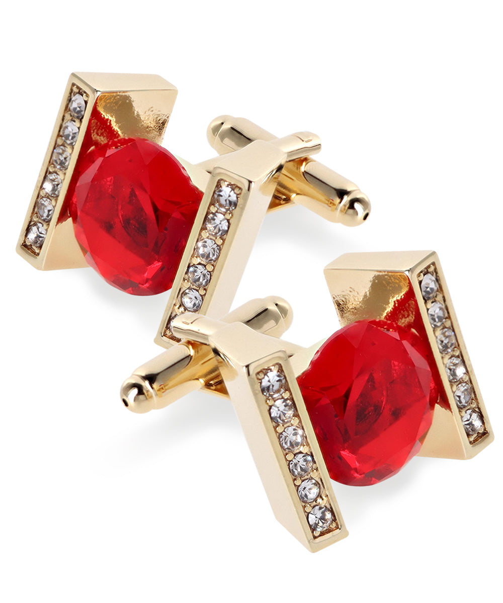 Vittorio Vico Princess Cut Crystal Colorstone Cufflinks: CL14XX Series