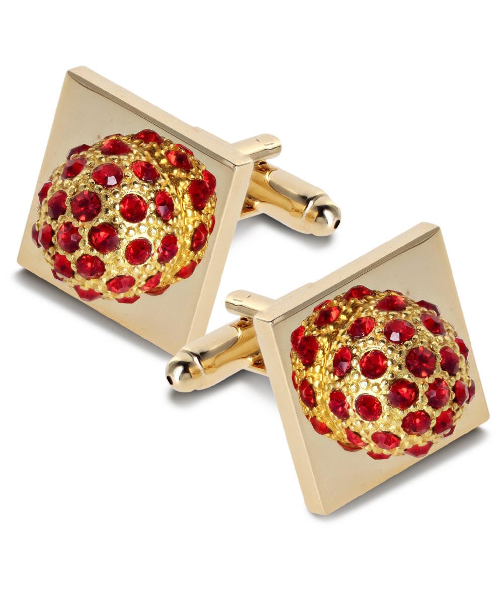 Vittorio Vico Studded Colorstone Crystal Flower Cufflinks: CL12XX Series