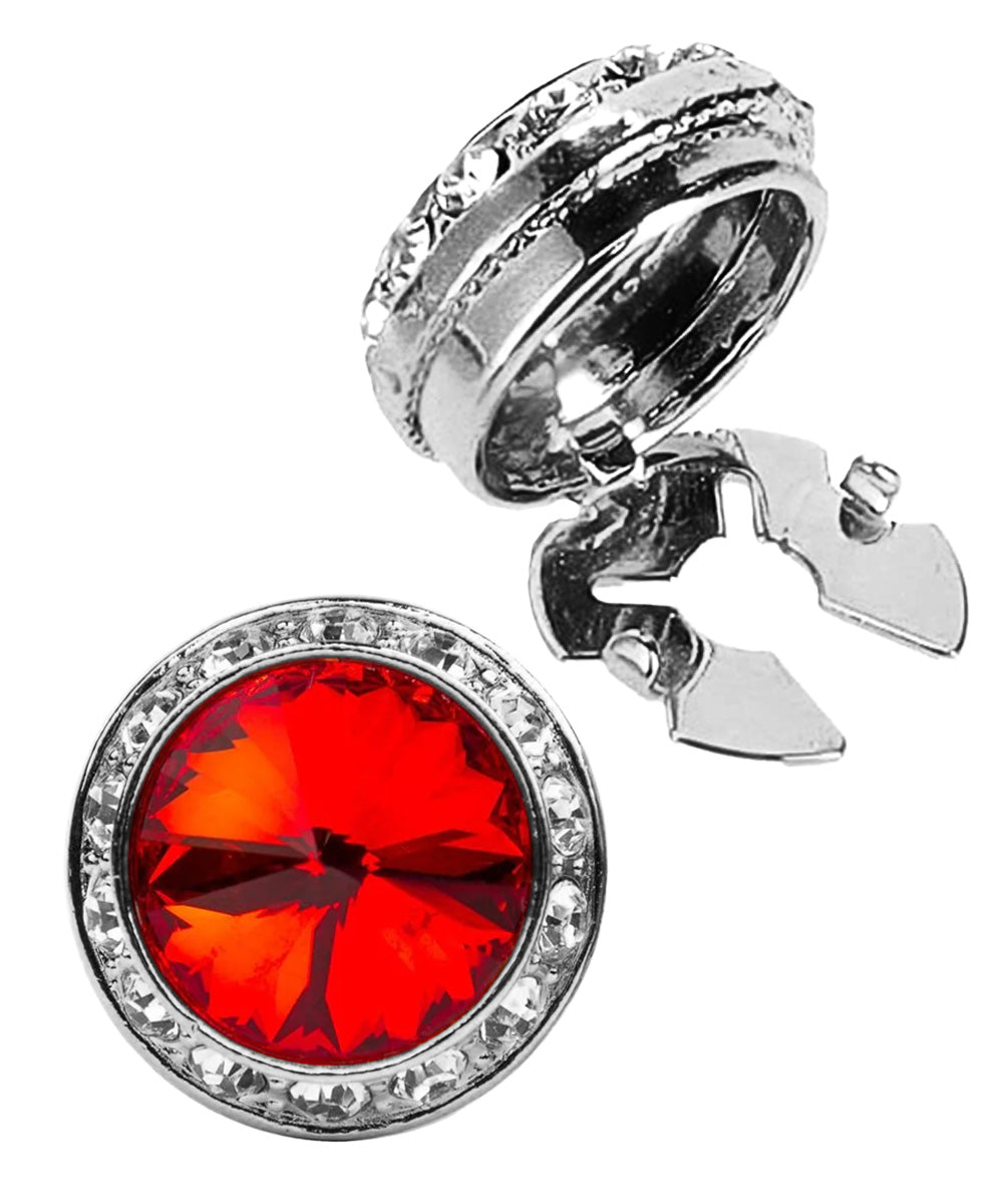 Vittorio Vico  Men's Crystal Colorstone Button Cover