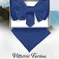 Vittorio Farina Men's XL Solid Satin Bow Tie & Pocket Square in Gift Box