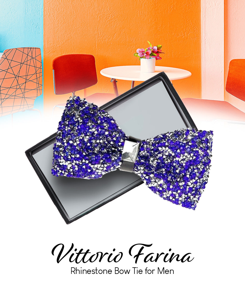 Vittorio Farina Men's Rhinestone Bow Tie in Gift Box