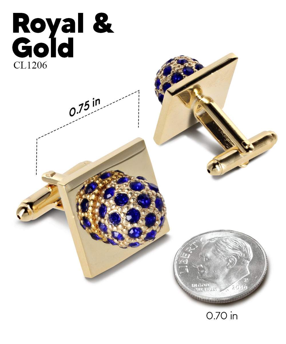 Vittorio Vico Studded Colorstone Crystal Flower Cufflinks: CL12XX Series