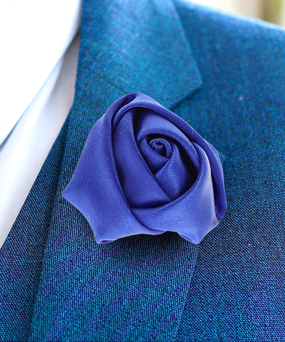 Vittorio Vico Unisex Satin Rose Bud Flower Lapel Pin