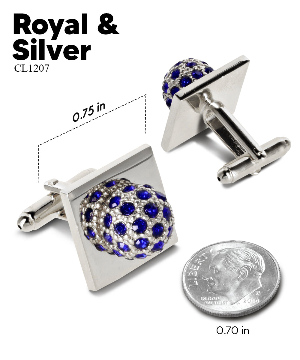 Vittorio Vico Studded Colorstone Crystal Flower Cufflinks: CL12XX Series