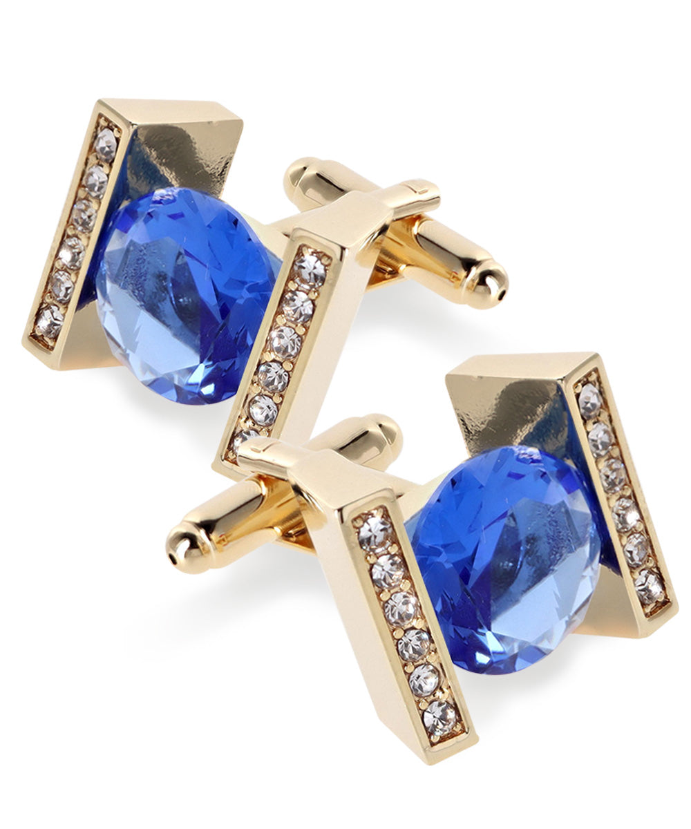 Vittorio Vico Princess Cut Crystal Colorstone Cufflinks: CL14XX Series