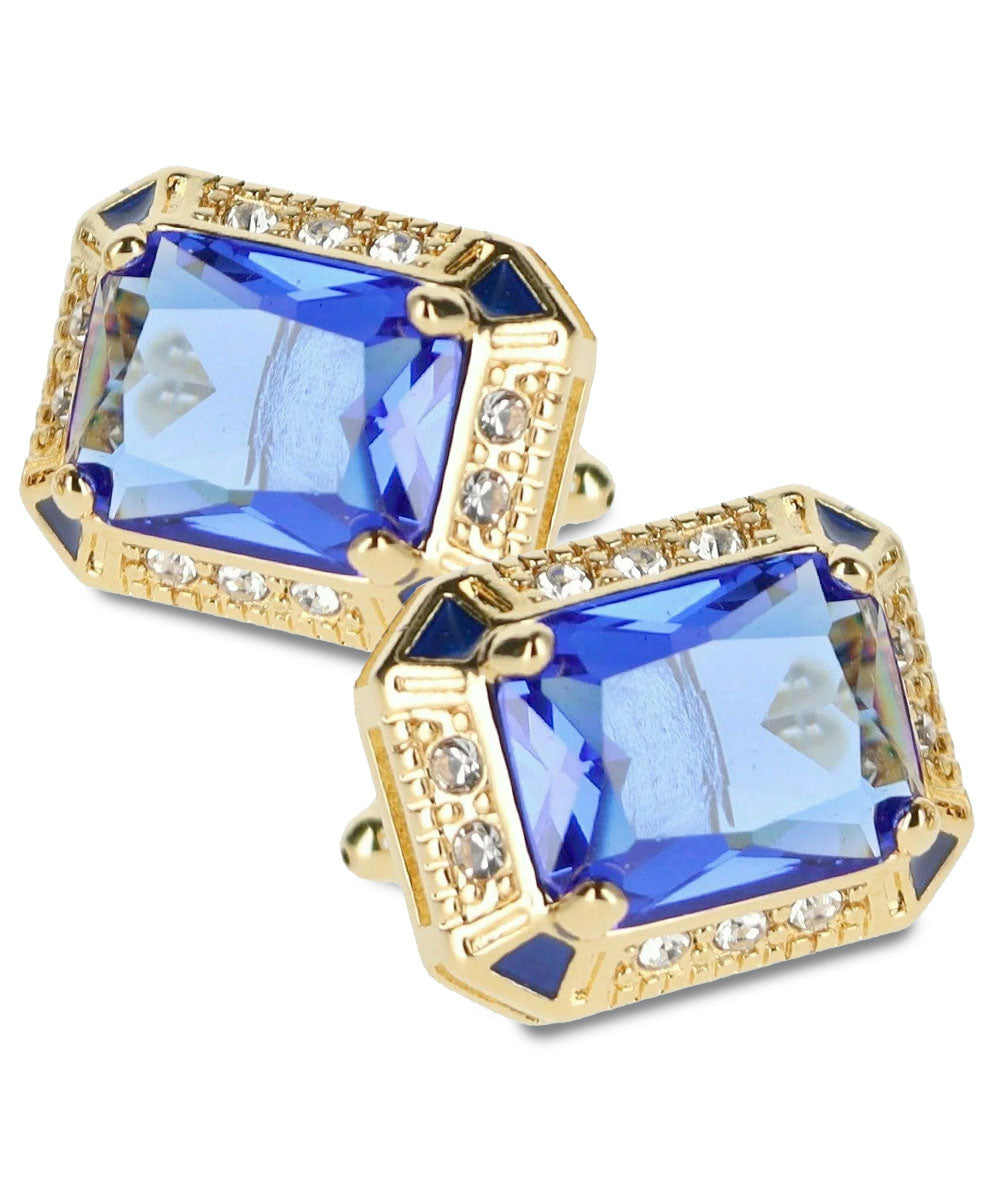 Vittorio Vico Large Big Rectangular Crystal Colorstone Cufflinks: CL73XX Series