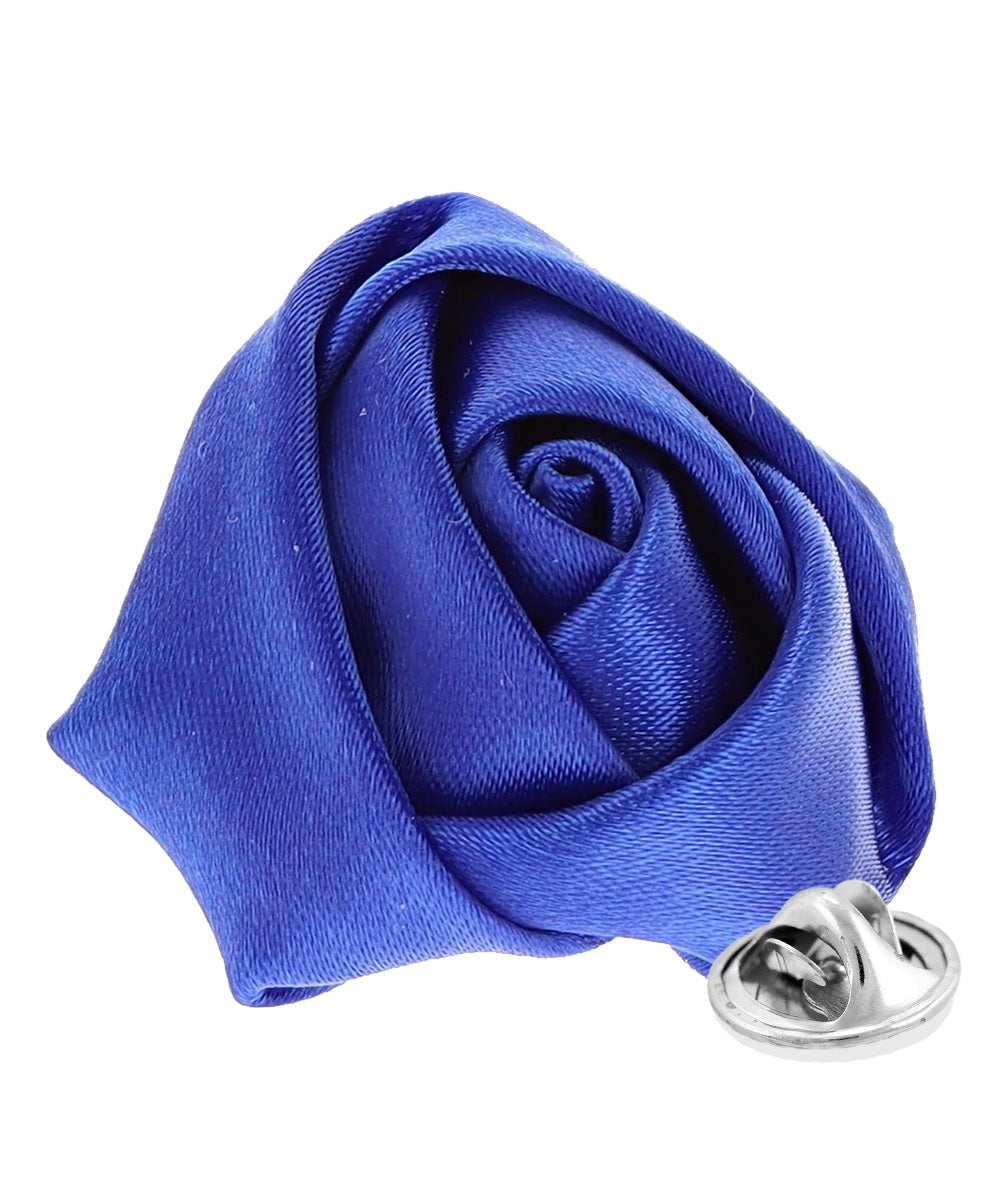 Vittorio Vico Unisex Satin Rose Bud Flower Lapel Pin