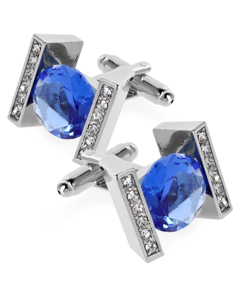 Vittorio Vico Princess Cut Crystal Colorstone Cufflinks: CL14XX Series