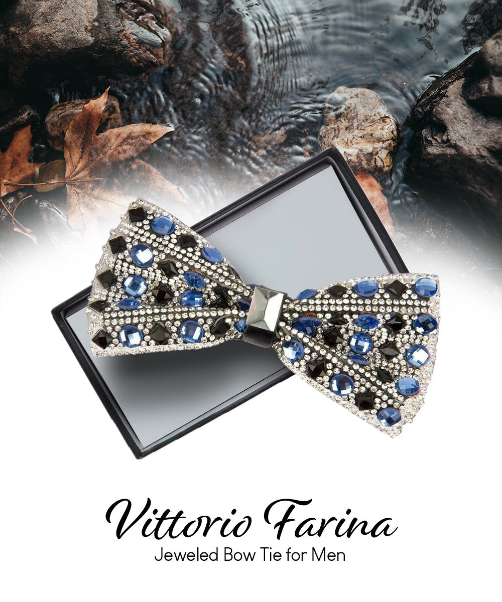 Vittorio Farina Men's Jeweled Bow Tie in Gift Box