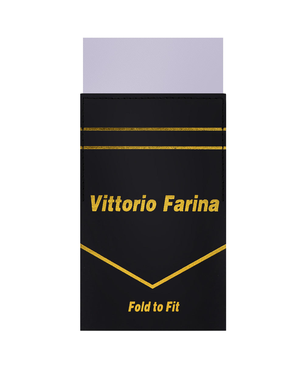 Vittorio Farina Men's Pre - Folded Pocket Square: Flat - PS - PREFOLD - FLAT_SILVER - Classy Cufflinks