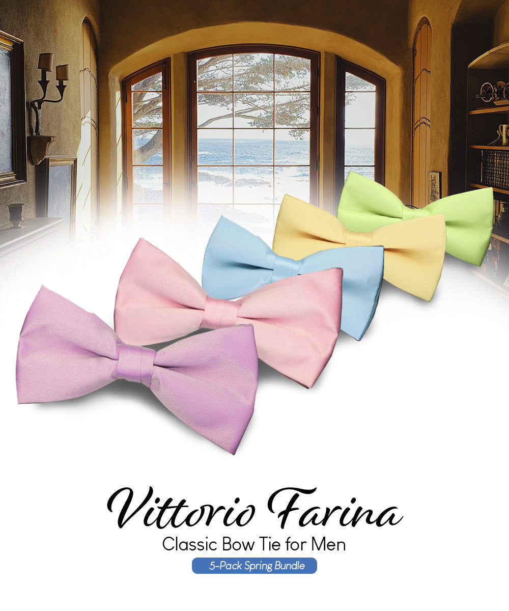 Vittorio Farina Classic Bow Tie Multipacks - B - SOLID - 5_SPRING1 - Classy Cufflinks