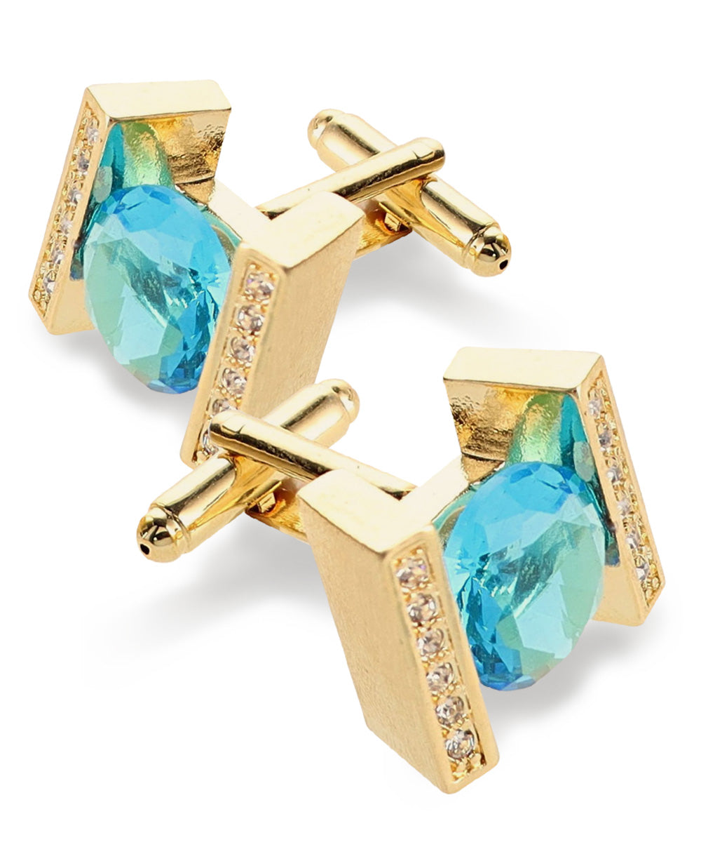 Vittorio Vico Princess Cut Crystal Colorstone Cufflinks: CL14XX Series