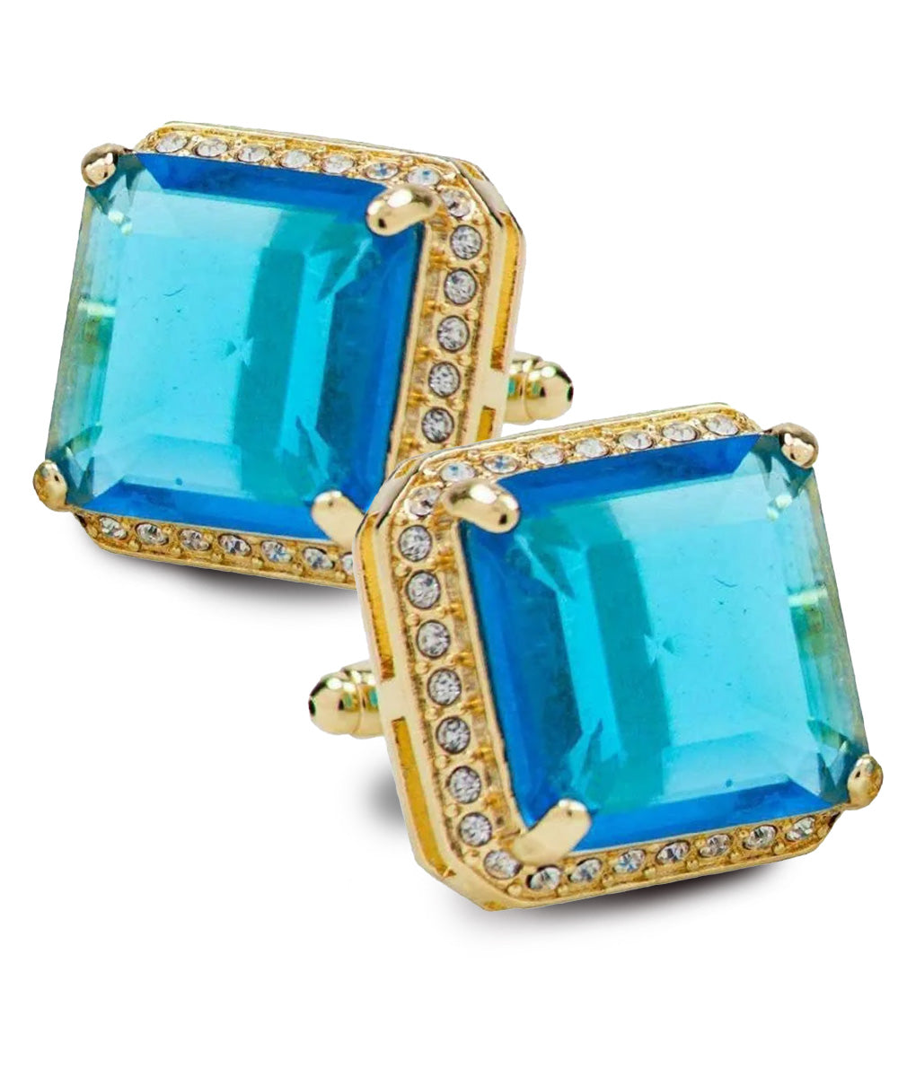 Vittorio Vico Large Big Square Crystal Colorstone Cufflinks: CL 70XX Series