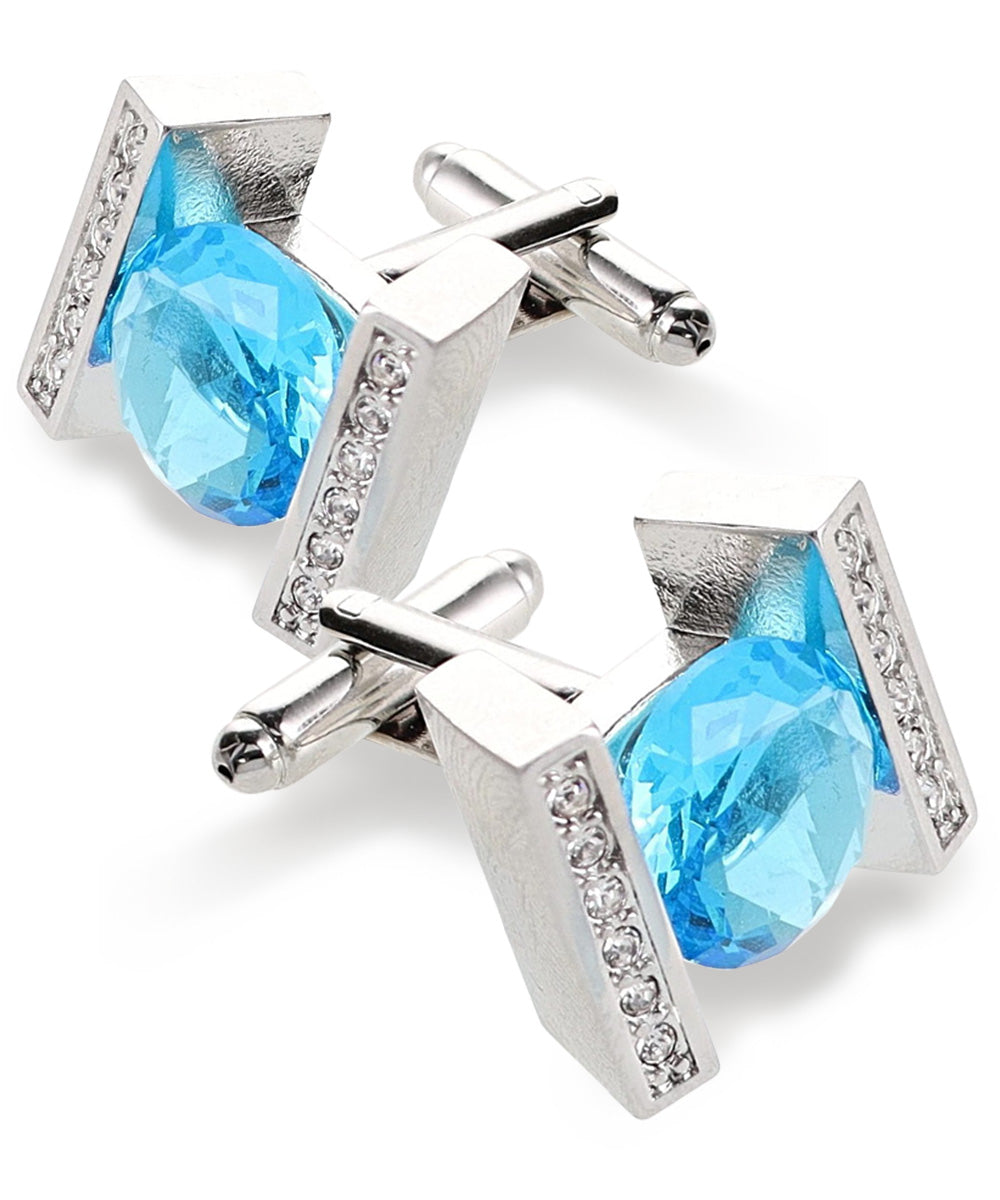 Vittorio Vico Princess Cut Crystal Colorstone Cufflinks: CL14XX Series