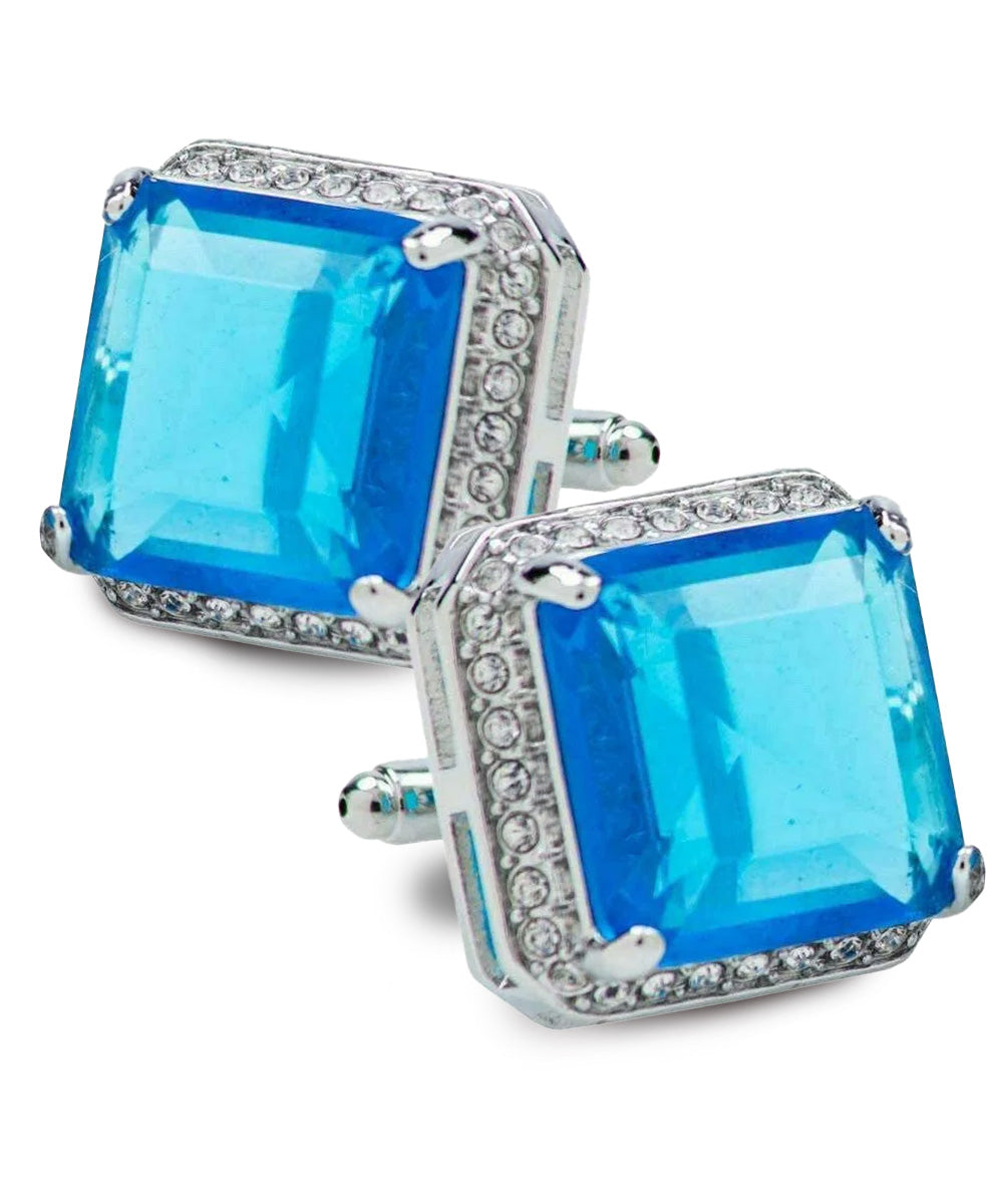 Vittorio Vico Large Big Square Crystal Colorstone Cufflinks: CL 70XX Series