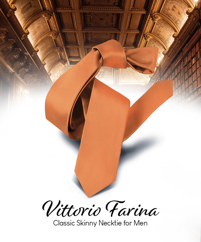 Vittorio Farina Men's Satin Skinny Necktie