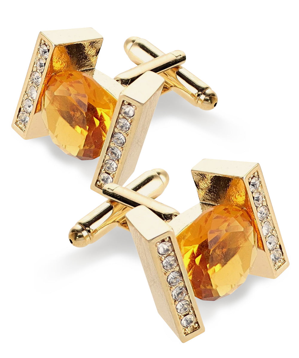 Vittorio Vico Princess Cut Crystal Colorstone Cufflinks: CL14XX Series