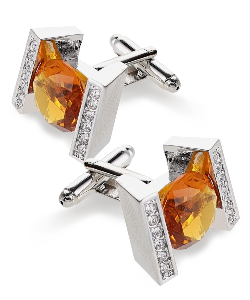 Vittorio Vico Princess Cut Crystal Colorstone Cufflinks: CL14XX Series