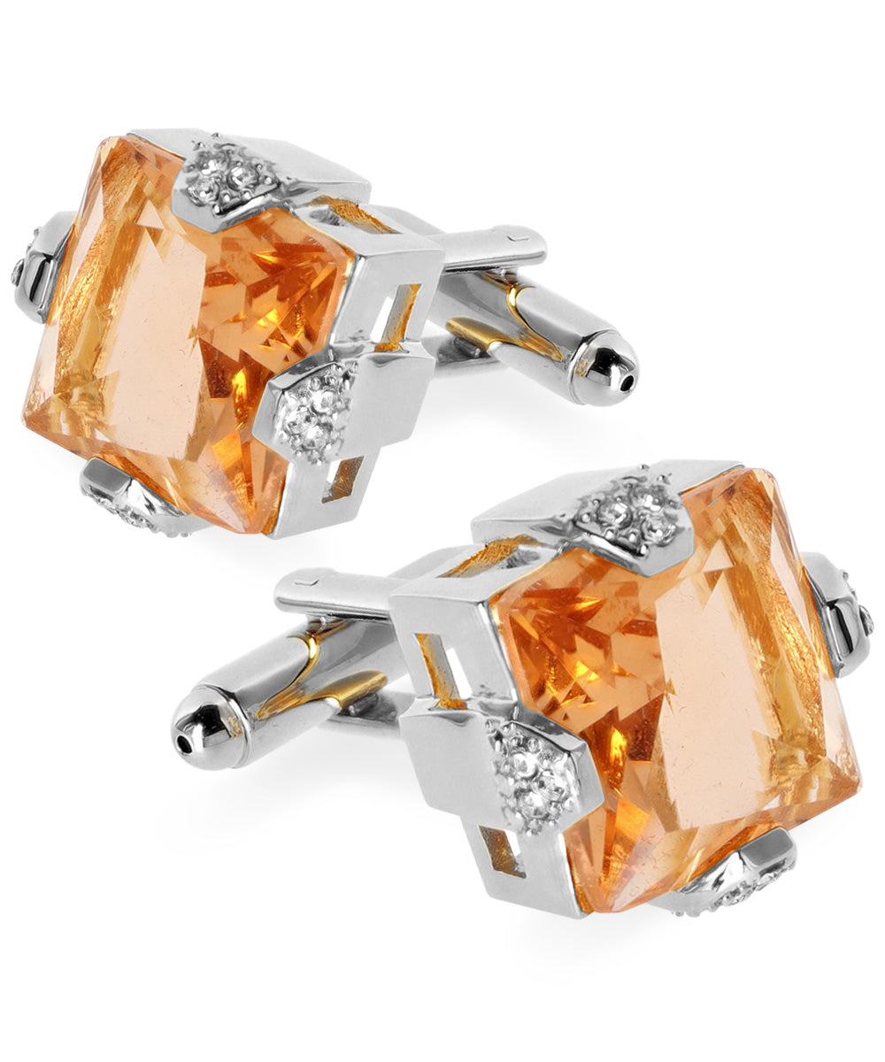 Vittorio Vico Princess Cut Colorstone Cufflinks: CL13XX Series