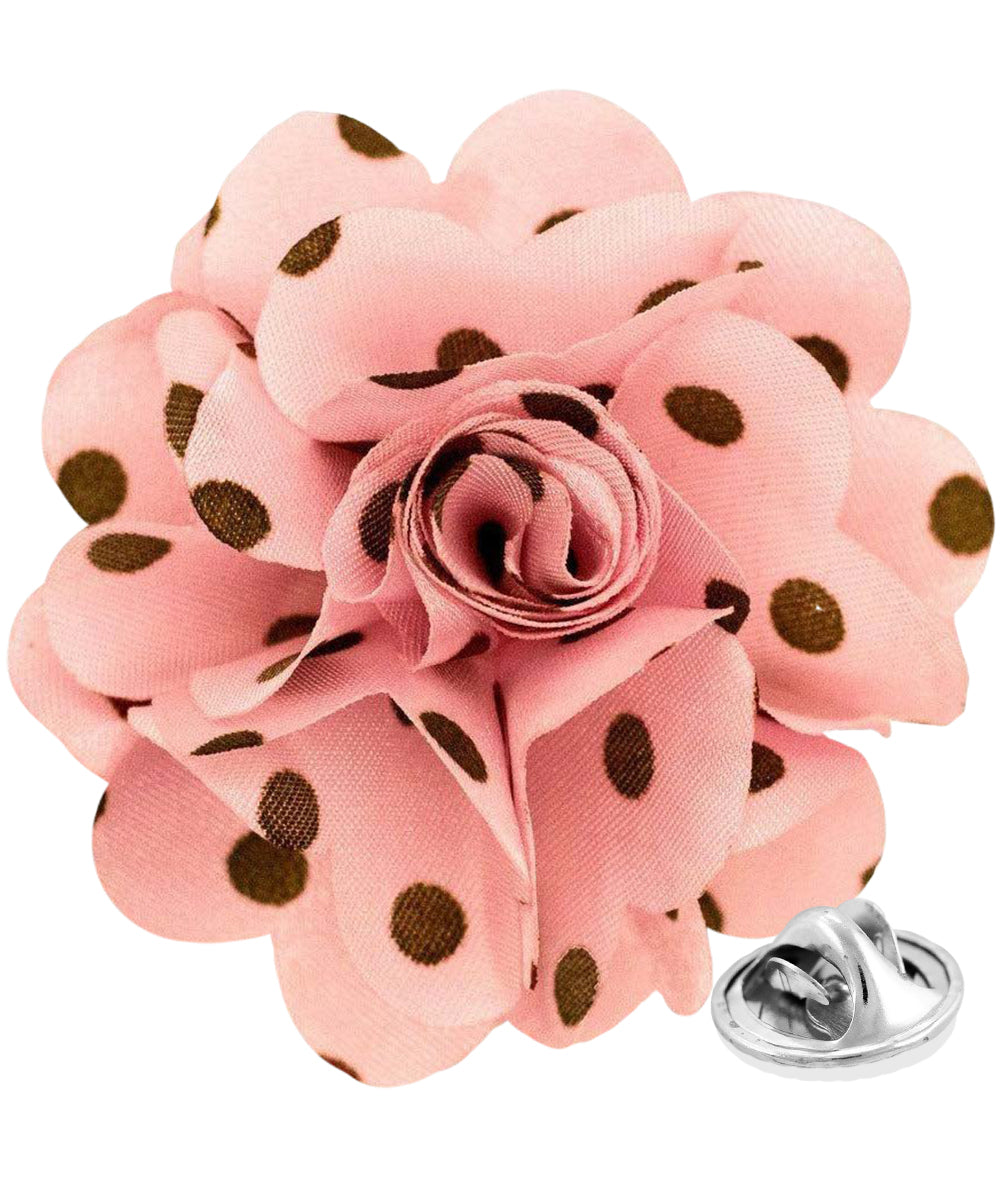 Vittorio Vico Unisex Polka Dot Flower Lapel Pin