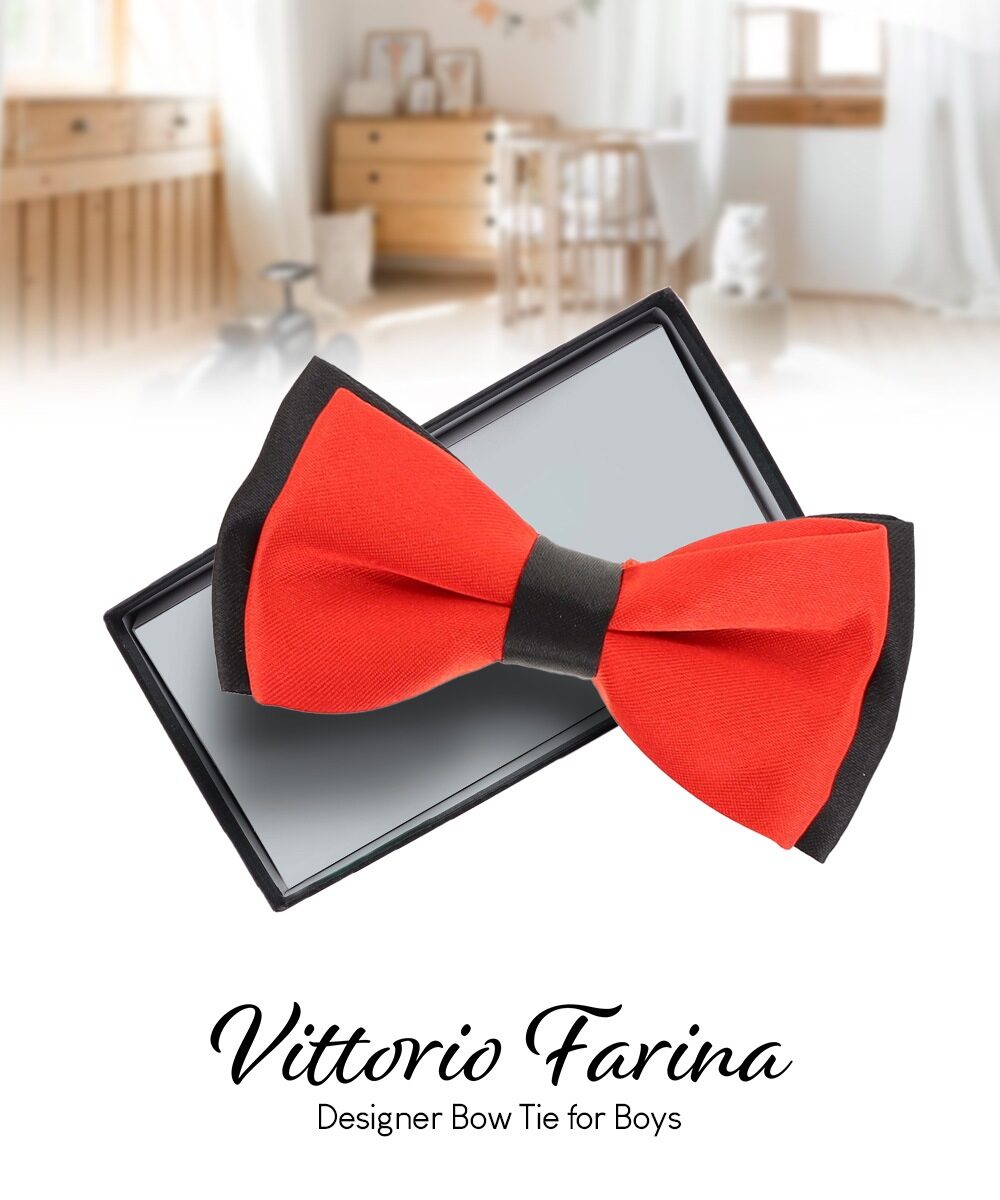 Vittorio Farina Boy's Design Satin Bow Tie