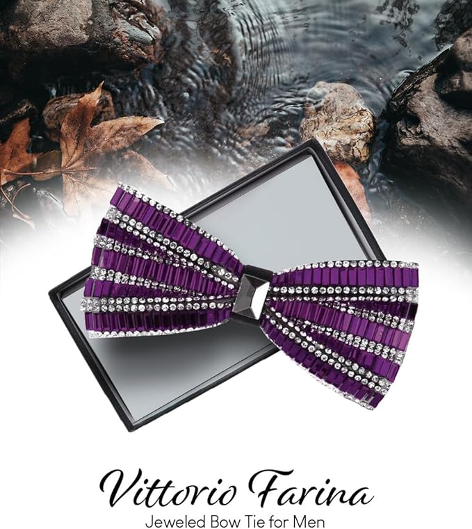 Vittorio Farina Men's Jeweled Bow Tie in Gift Box