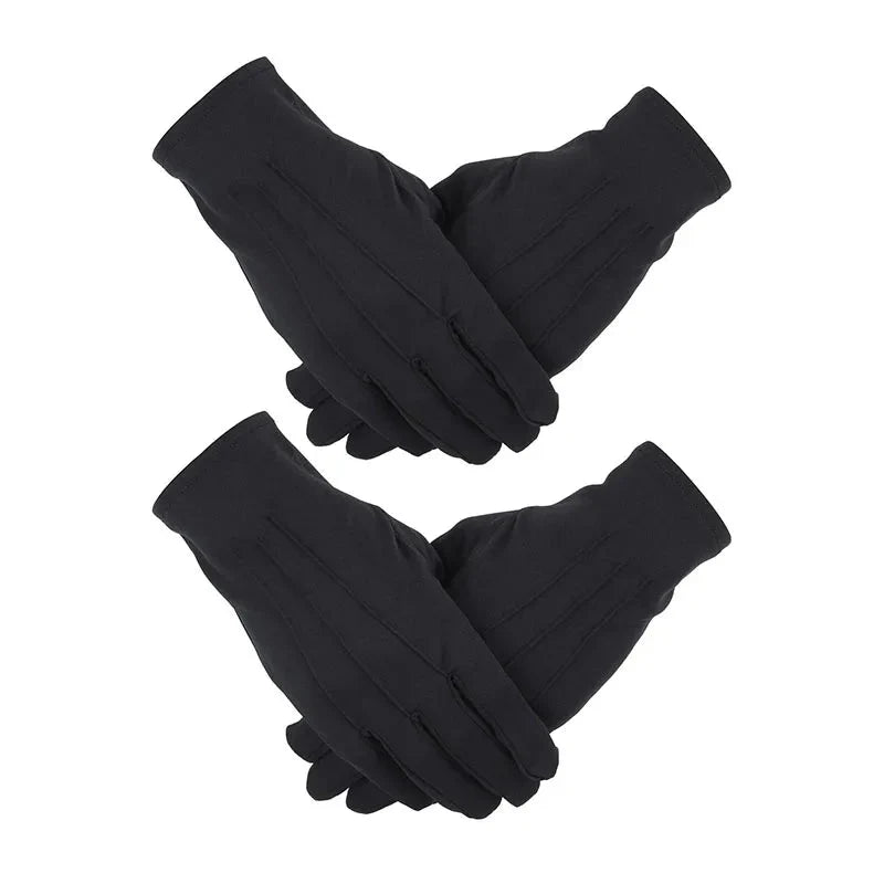 Fourchette Formal Dress Gloves for Men with Snap Button by Vittorio Farina: Tuxedo Parade Honor Guard - ACC-G-1-N-W-S - Classy Cufflinks